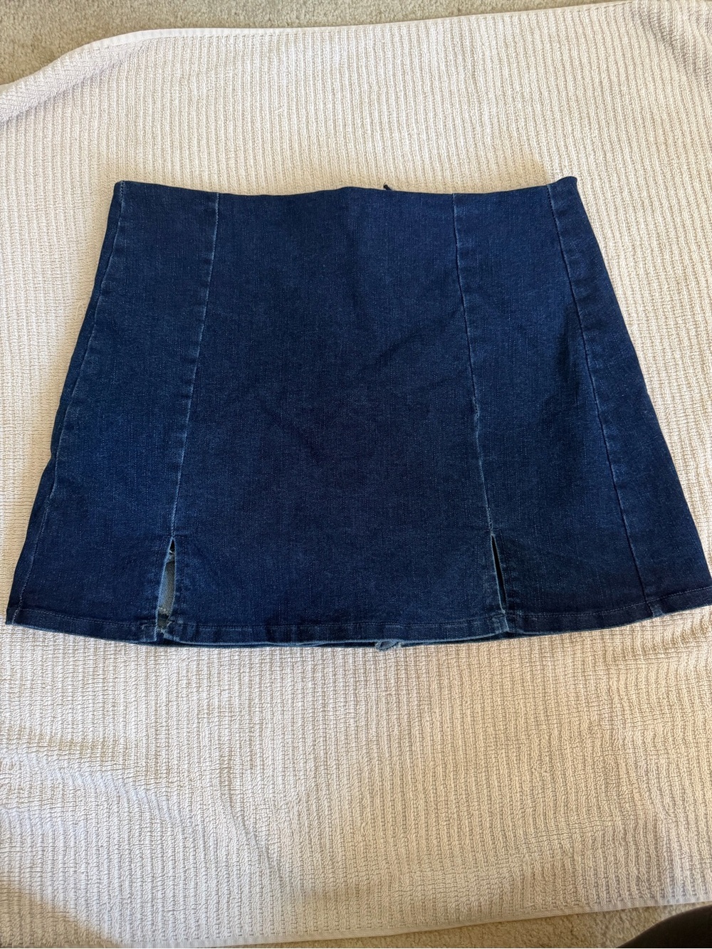 Dark Blue Denim Mini Skort - Classic A-Line